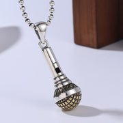 S925 Sterling Silver Microphone Pendant For Men And Women