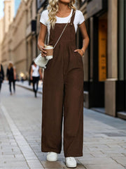 Square Neck Wide Strap Overalls