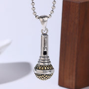 S925 Sterling Silver Microphone Pendant For Men And Women