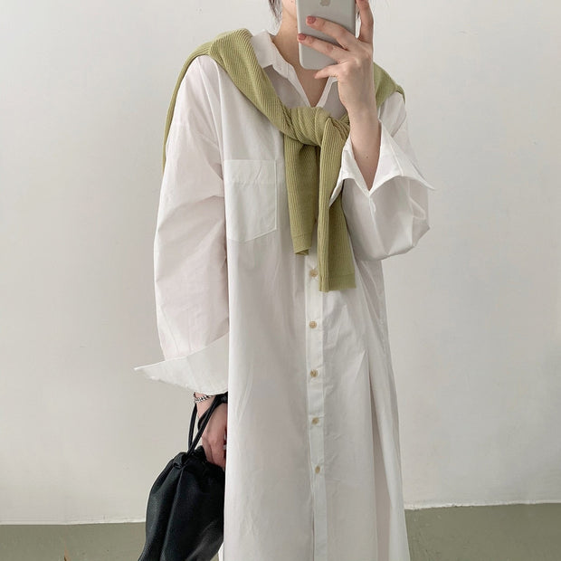 All-matching Long Shirt Dress