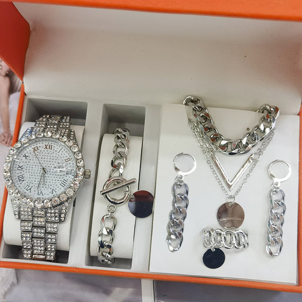 Women's Watch Jewelry 5-piece Set New Quartz