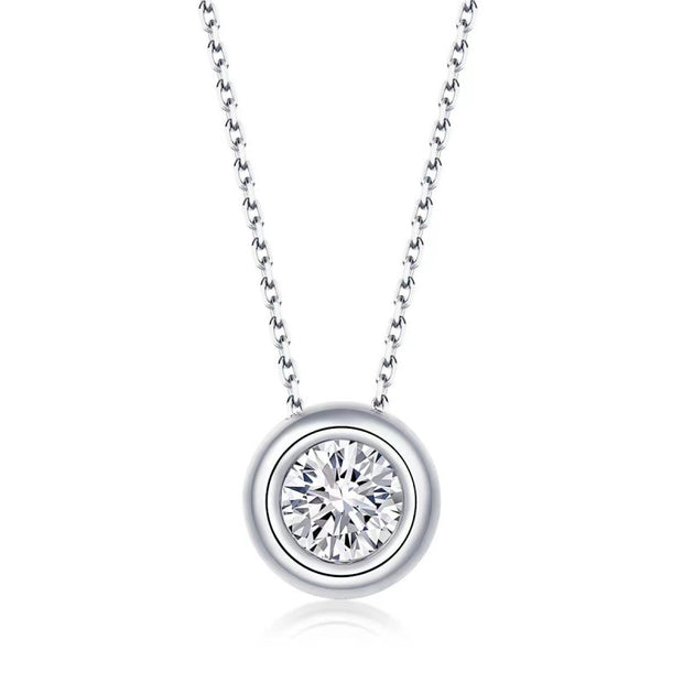 Karat Moissanite Necklace S925 Sterling Silver Pendant