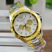 Steel Strap Quartz Roman Dial Gold Watch